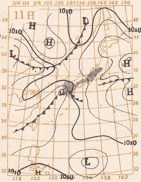 昭和23年9月11日の天気図