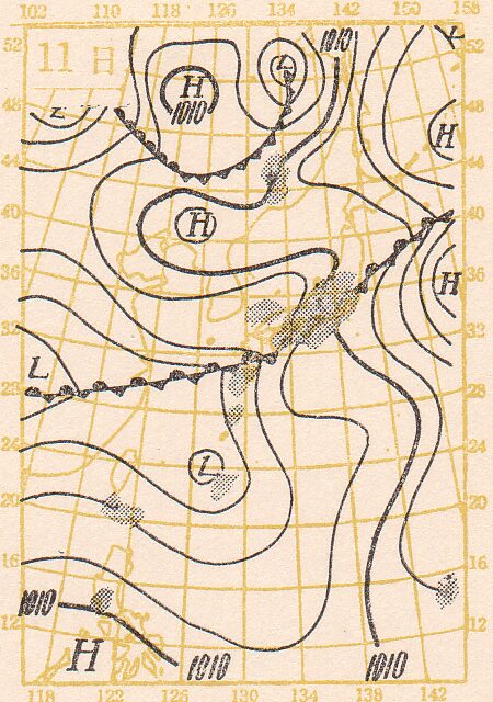 昭和27年7月11日の天気図