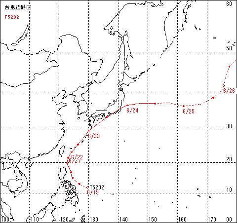 ダイナ台風経路